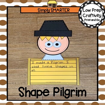 Preview of Pilgrim Themed Cut and Paste Shape Math Craftivity