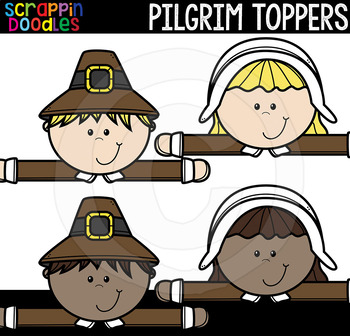 Pilgrim Toppers Clip Art FREEbie {Scrappin Doodles Clipart} by Scrappin ...