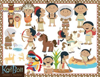 Preview of Pilgrims and Native Americans Clip Art Bundle