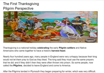 Preview of Pilgrim and Wampanoag Perspectives of The First Thanksgiving | Point of View