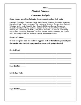 pilgrim's progress characters pdf