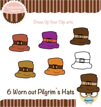 Preview of Pilgrim's Hats Clipart