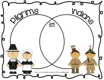Preview of Pilgrims & Indians Venn Diagram *FREEBIE*
