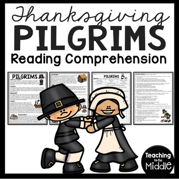 Preview of Pilgrims (Puritans) Plymouth Colony Reading Comprehension Worksheet Thanksgiving