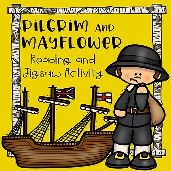 Preview of Pilgrims and Mayflower Reading and Jigsaw Activity