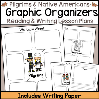 Preview of Pilgrims Native Americans Graphic Organizers Information Writing Activity Plans