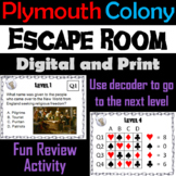 Pilgrims and Plymouth Colony Activity Escape Room