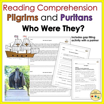 Preview of Pilgrims and Puritans Reading Comprehension Passage Similarities and Differences