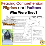 Pilgrims and Puritans Reading Comprehension Passage Simila