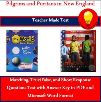 Preview of Pilgrims and Puritans in New England Test (Answer Key Included)
