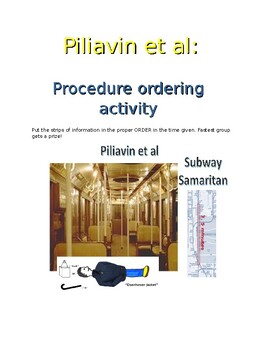 Preview of Piliavin : AICE Psychology core study PROCEDURE ORDERING GAME!