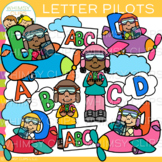 Pilots Kids with Letter Clip Art