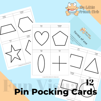Preview of Pin Pocking Shape Cards in French