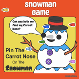 Pin The Carrot Nose on the Snowman , Winter Christmas Game