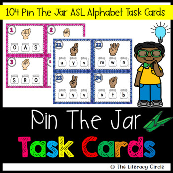 Preview of Pin The Jar ASL Alphabet Task Cards