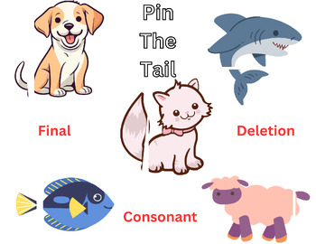 Preview of Pin The Tail: Final Consonant Deletion ANIMALS