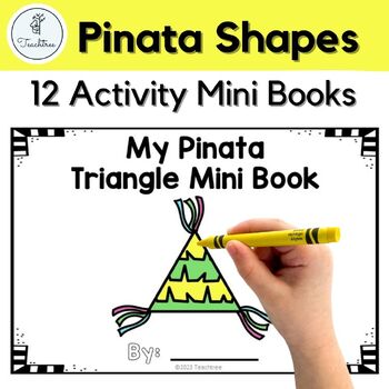 Preview of Pinata 2D Shapes Activity Books for Kindergarteners | Trace, Count, and Create