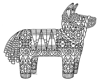 Download Pinata Zentangle Coloring Page by Pamela Kennedy | TpT