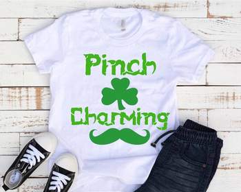 Preview of Pinch Charming SVG St. Patricks Day Shamrock Lucky Clover Leprechaun Luck 1257s