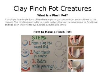 Preview of Pinch Pot Clay Creatures