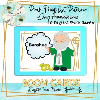 Preview of Pinch Proof St. Patrick’s Day Word Associations BOOM Cards – Speech Therapy