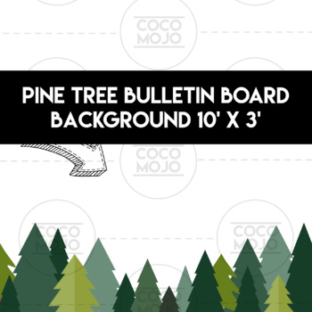 Preview of Pine Tree Poster Printable -Bulletin Board Background Camping Outdoor