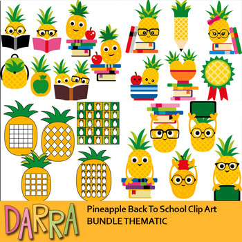 Preview of Pineapple Back To School Clipart Bundle