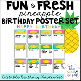 Pineapple Classroom Decor: Birthday Poster Set
