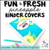 Pineapple Classroom Decor: Editable Binder Covers and Spines