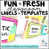 Pineapple Classroom Decor: Editable Labels and Templates