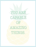 Pineapple Classroom Decor - Inspirational Quote Posters FREE