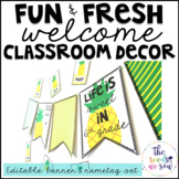 Pineapple Classroom Decor: Name Tags and Banner