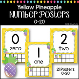 Classroom Decor Pineapple Theme Number Posters 0-20