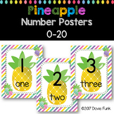 Classroom Decor Pineapple Classroom Number Posters 0-20