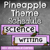 Pineapple Classroom Schedule Editable