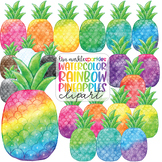 Pineapple Clipart Watercolor Rainbow