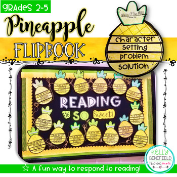 Preview of Pineapple Craft Flipbook Reading Response Activity and Bulletin Board