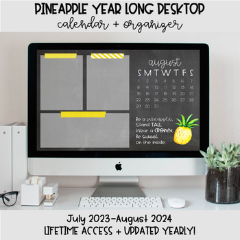 Pineapple Desktop Organization Wallpaper Calendar By Chelsea