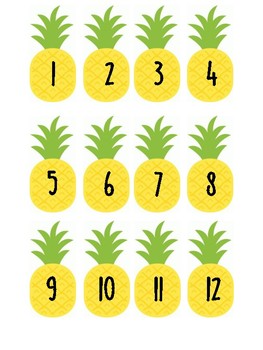 pineapple number labels by lousiana to texas teacher tpt