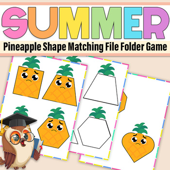 Preview of Pineapple Shape Matching File Folder Game|Summer For Preschool & Pre-K
