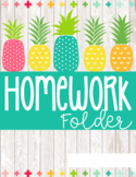 Pineapple Student Homework Folder Covers Freebie