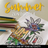 Pineapple Summer Coloring Page | Zen Doodle | End of Year 