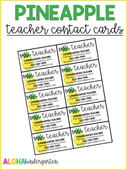 Preview of Pineapple Teacher Business Cards