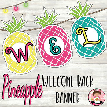 Preview of Pineapple Theme Decor Welcome Back Banner