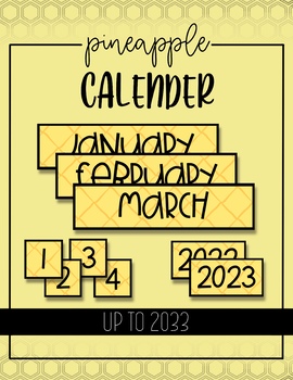 Preview of Pineapple Themed Calendar