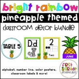 Bright Rainbow Pineapple Themed Classroom Decor Pack