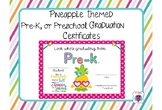 Pineapple Themed Pre-K, and Preschool Graduation Certificates