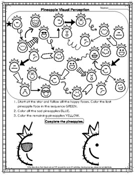 pineapple visual perception and coloring by ots have more fun tpt
