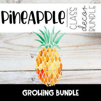 Preview of Pineapple Classroom Theme Decor Bundle Tropical Farmhouse Bundle