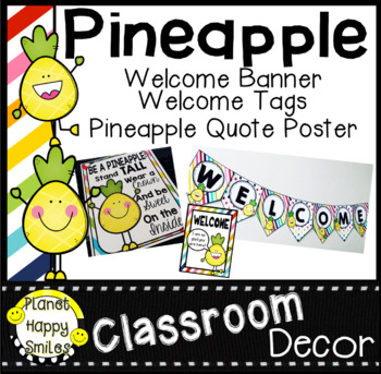 Pineapple Welcome Banner, Tags, and Poster